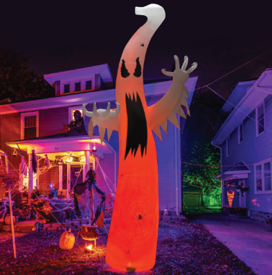 GOOSH 12 FT Halloween Inflatables Ghost Outdoor Decorations Blow Up Yard Giant Towering Terrible Spooky Flame Lamp Ghost with Built-in LEDs for Garden Lawn Indoor Party Decor