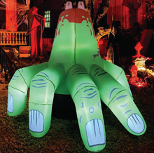 Load image into Gallery viewer, Halloween Inflatable 5FT Green Broken Hand with Built-in LEDs Blow Up Yard Decoration for Holiday Party Indoor, Outdoor, Yard, Garden, Lawn
