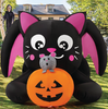 5 FT Black Cat With a Mouse Sitting on a Pumpkin