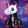 4FT Halloween Inflatable Pink and Black Horse