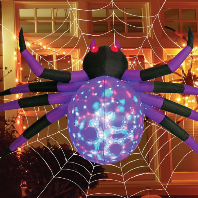 GOOSH Halloween Inflatables Outdoor Decorations, 9 FT Width Spider Blow Up Yard Decoration with Built-in LED for Yard Garden Party Lawn