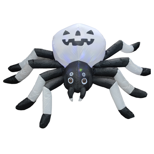 GOOSH 5 FT Width Halloween Inflatables Outdoor Decorations Spider with Magic Light, Blow Up Yard Decorations with LED Lights for Party Yard Garden Lawn