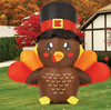 5FT Thanksgiving Inflatable Turkey with Tall Hat