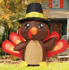 4FT Thanksgiving Inflatable Turkey with One Hand Lifting Up