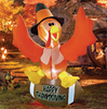 5FT Thanksgiving Inflatable Turkey with Two Hands Lifting Up