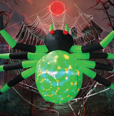 GOOSH 9FT Wide Halloween Inflatable Spider Outdoor Decorations Giant Blow Up Yard Decoration with Built-in LED for Yard Garden Party Lawn