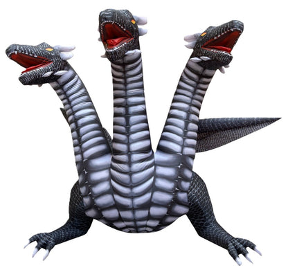 GOOSH 15.6 FT Long Animated Halloween Inflatables Outdoor Decorations Black Hydra Dragon