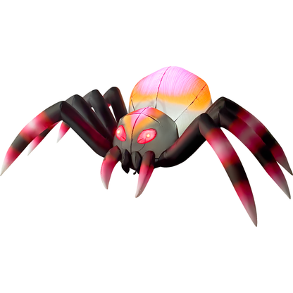 GOOSH 6 FT Giant Halloween Inflatable Spider with LED Lights Outdoor Blow Up Yard Decoration for Lawn, Garden & Party