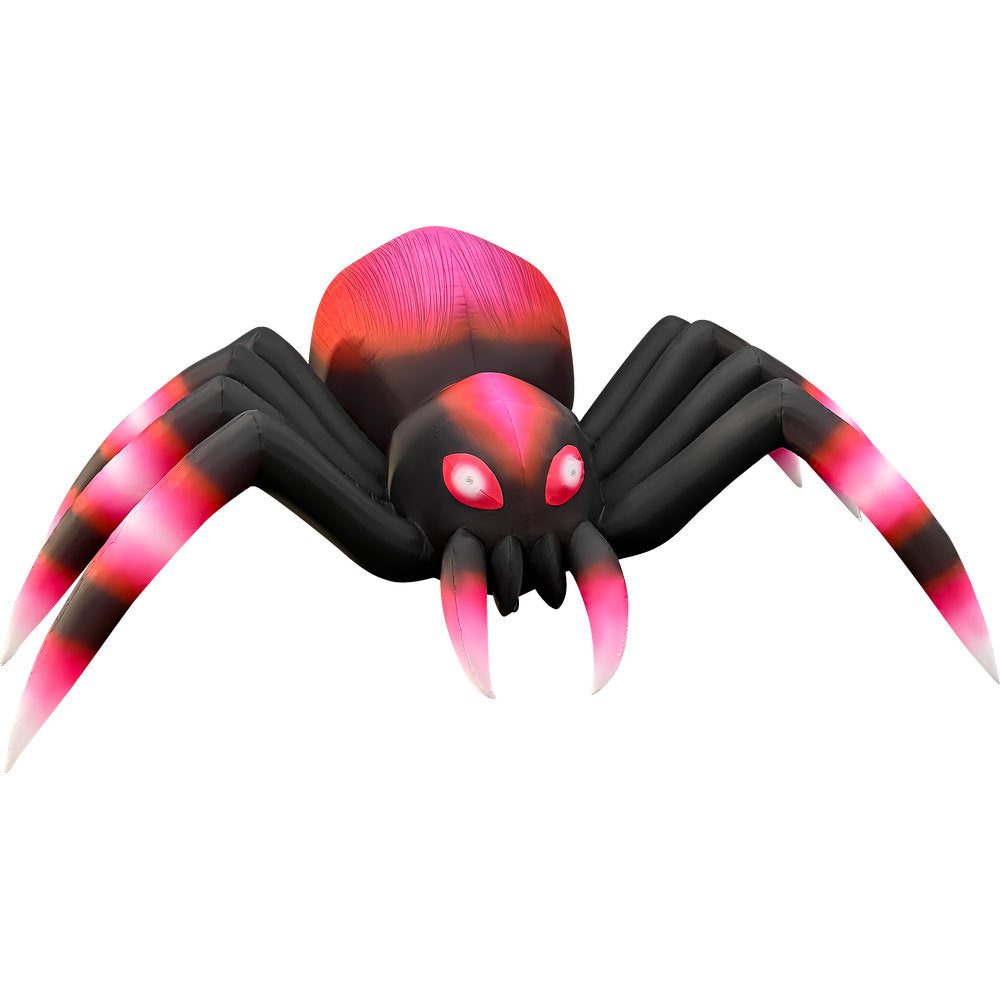 GOOSH 6 FT Giant Halloween Inflatable Spider with LED Lights Outdoor Blow Up Yard Decoration for Lawn, Garden & Party