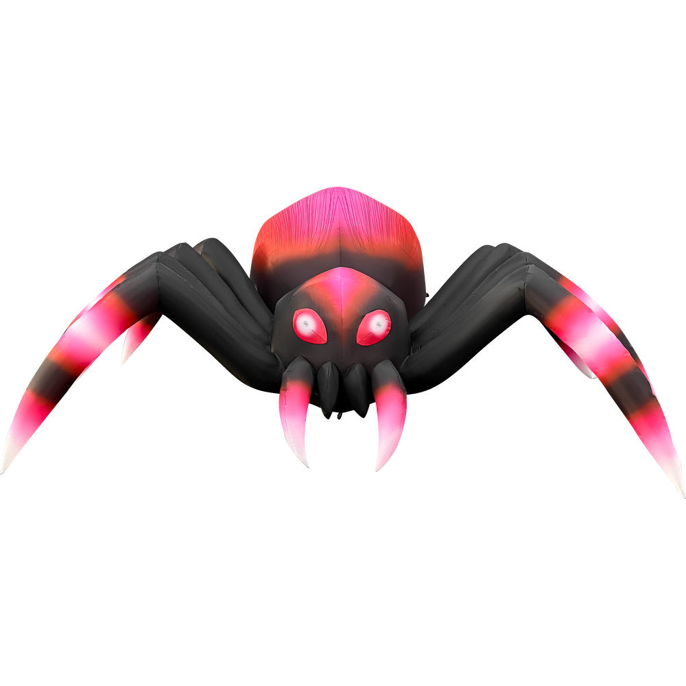 GOOSH 6 FT Giant Halloween Inflatable Spider with LED Lights Outdoor Blow Up Yard Decoration for Lawn, Garden & Party