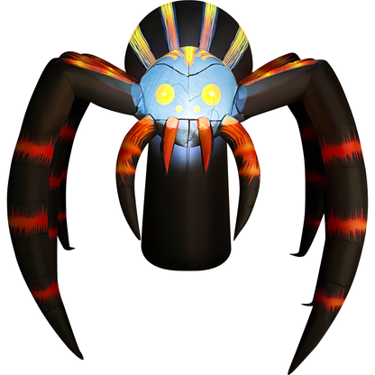 GOOSH 7 FT Giant Spider Inflatable with LED Lights Halloween Outdoor Blow Up Yard Decoration