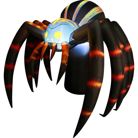 GOOSH 7 FT Giant Spider Inflatable with LED Lights Halloween Outdoor Blow Up Yard Decoration