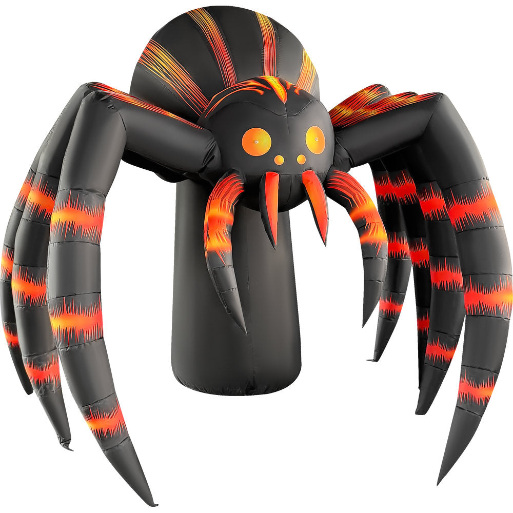 GOOSH 7 FT Giant Spider Inflatable with LED Lights Halloween Outdoor Blow Up Yard Decoration