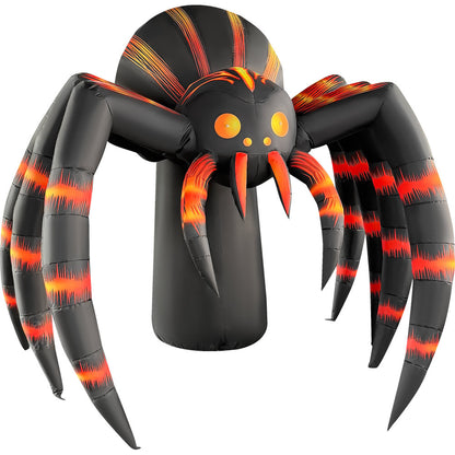 GOOSH 7 FT Giant Spider Inflatable with LED Lights Halloween Outdoor Blow Up Yard Decoration