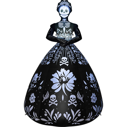 GOOSH 9.3 FT Day of the Dead Skeleton Lady Inflatable with LED Lights Halloween Outdoor Blow Up Yard Decoration