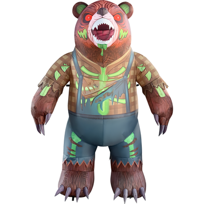 GOOSH 7 FT Zombie Bear Inflatable with LED Lights Halloween Outdoor Blow Up Yard Decoration