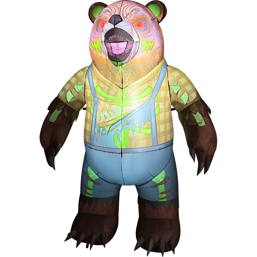 GOOSH 7 FT Zombie Bear Inflatable with LED Lights Halloween Outdoor Blow Up Yard Decoration