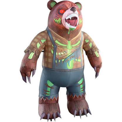 GOOSH 7 FT Zombie Bear Inflatable with LED Lights Halloween Outdoor Blow Up Yard Decoration
