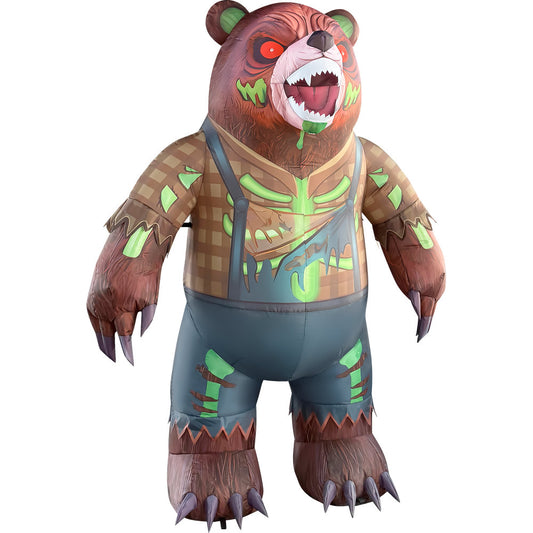 GOOSH 7 FT Zombie Bear Inflatable with LED Lights Halloween Outdoor Blow Up Yard Decoration
