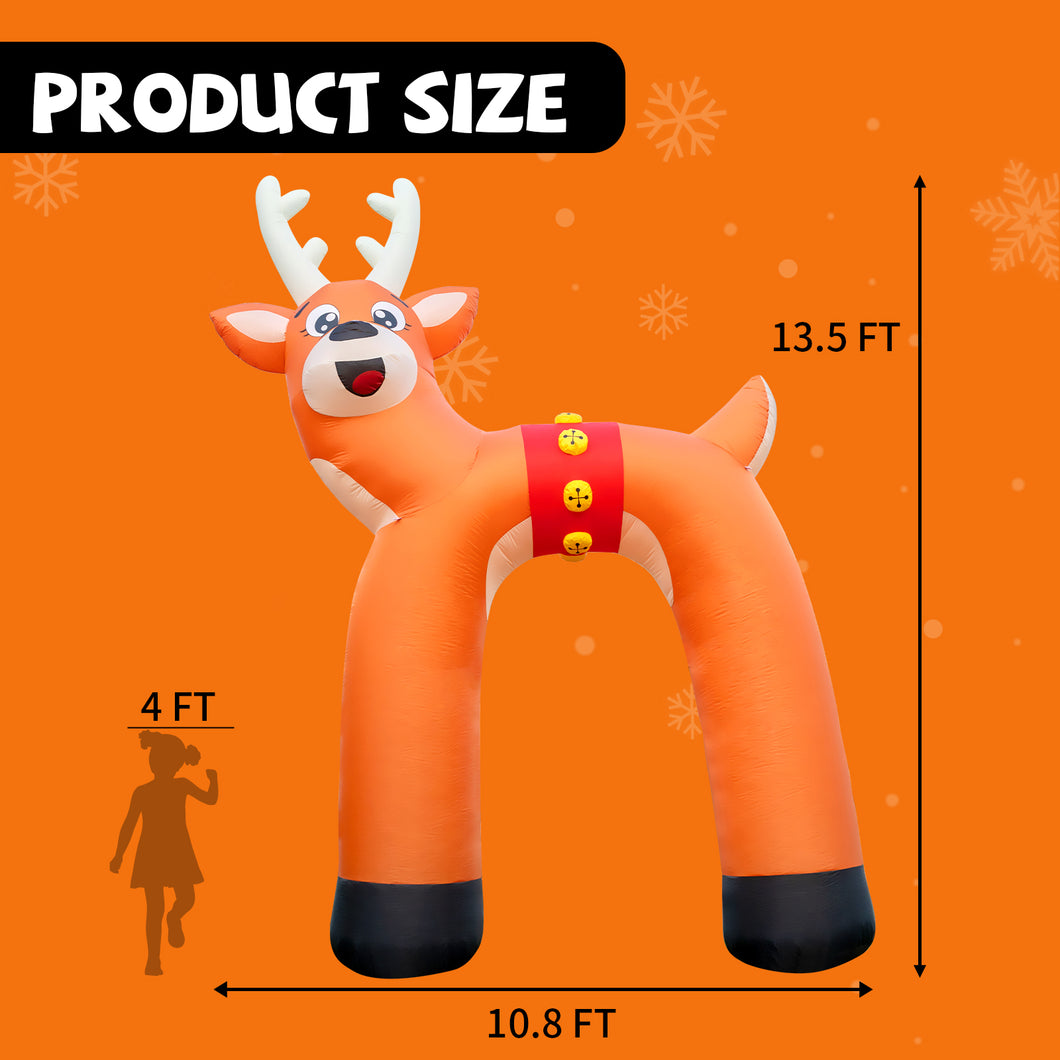 GOOSH 13.5ft Christmas Inflatables Outdoor Decorations, Blow Up Reindeer Arch Inflatable with Built-in LEDs for Christmas Indoor Outdoor Yard Lawn Garden Decorations #27297