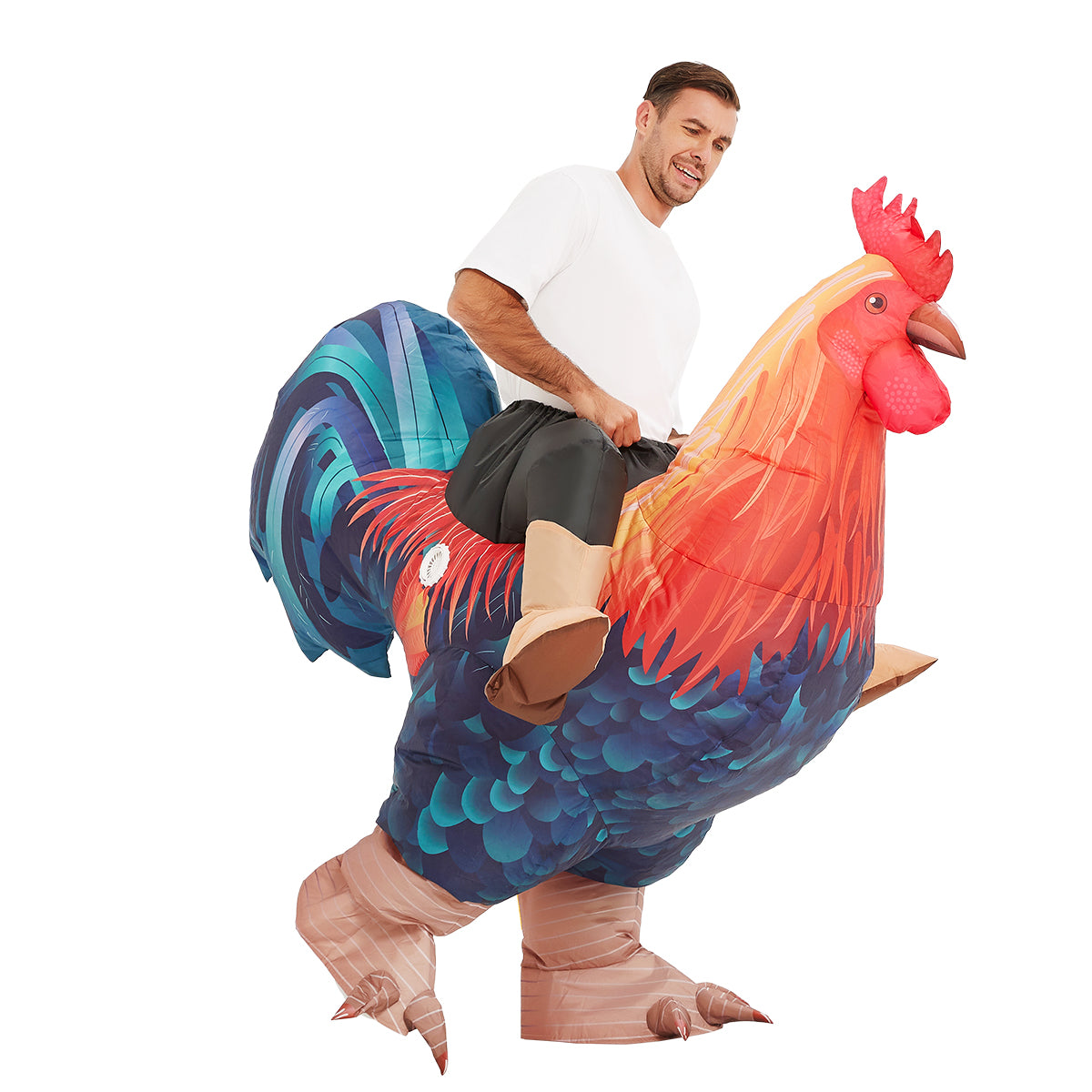 GOOSHY BROTHERS Inflatable Chicken Costume Rooster Adult Suit Funny Cosplay Halloween Costume for Men Women Birthday Christmas