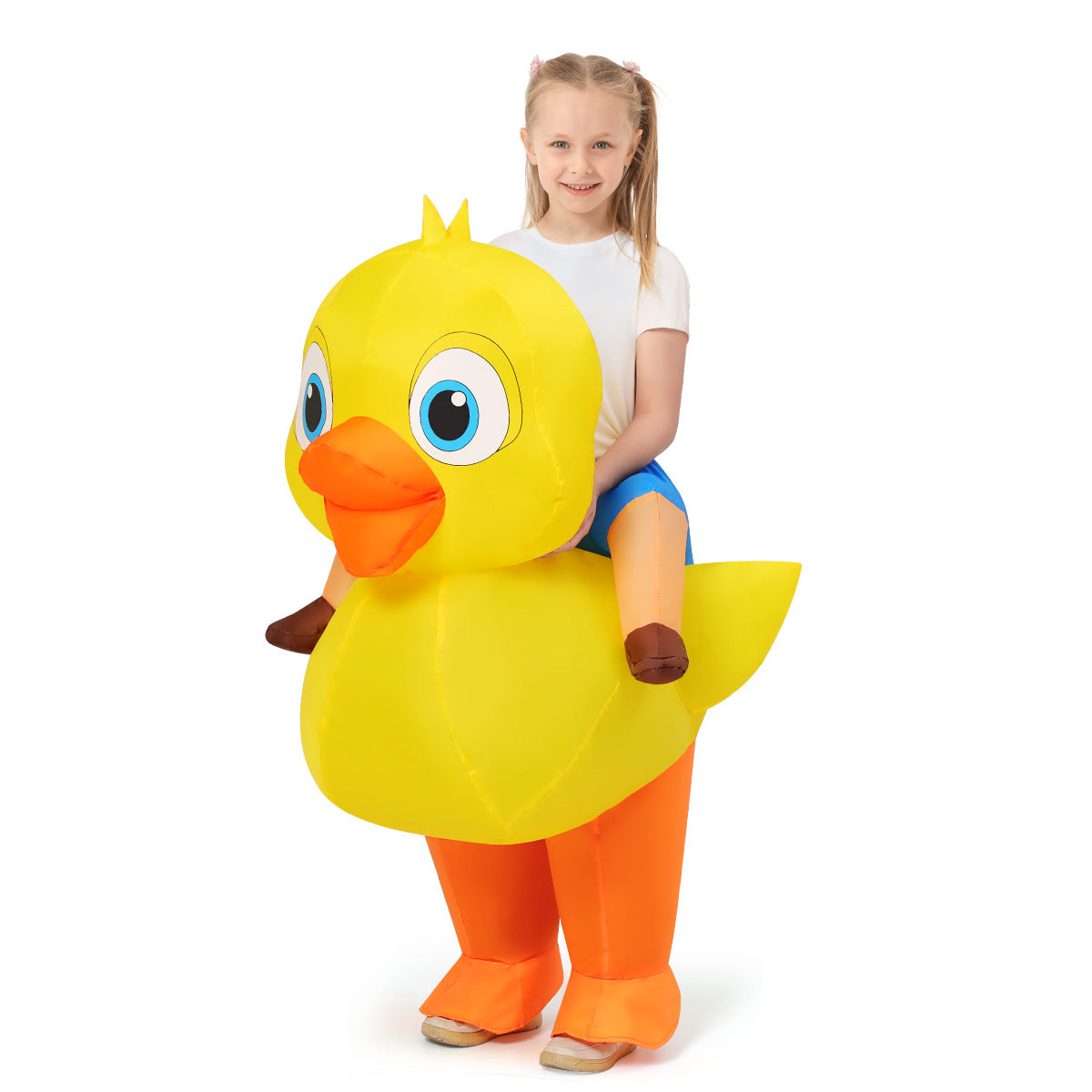 GOOSHY BROTHERS Inflatable Yellow Duck Costume Children's dress-up costumes Cute Blow up Funny Party Halloween Costume for Kids