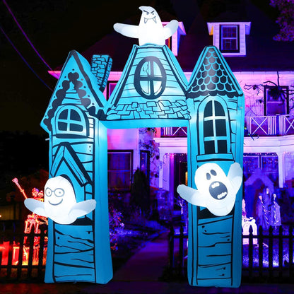 11.8FT Haunted House Archway with Ghosts Halloween Inflatable