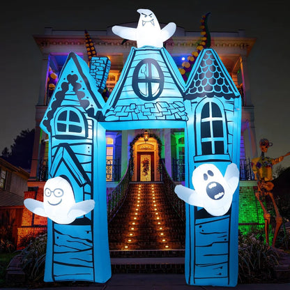 11.8FT Haunted House Archway with Ghosts Halloween Inflatable