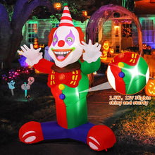 Load image into Gallery viewer, Goosh 7 FT Halloween Inflatables Outdoor Decorations Laugh Clown Blow Up Yard Decoration with Built-in LEDs for Garden Lawn Party Decor
