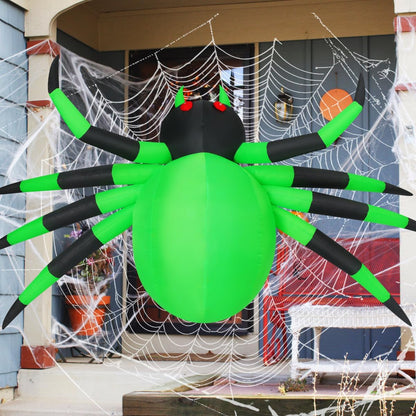 GOOSH 9FT Wide Halloween Inflatable Spider Outdoor Decorations Giant Blow Up Yard Decoration with Built-in LED for Yard Garden Party Lawn
