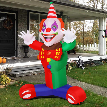 Goosh 7 FT Halloween Inflatables Outdoor Decorations Laugh Clown Blow Up Yard Decoration with Built-in LEDs for Garden Lawn Party Decor