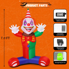 Load image into Gallery viewer, Goosh 7 FT Halloween Inflatables Outdoor Decorations Laugh Clown Blow Up Yard Decoration with Built-in LEDs for Garden Lawn Party Decor
