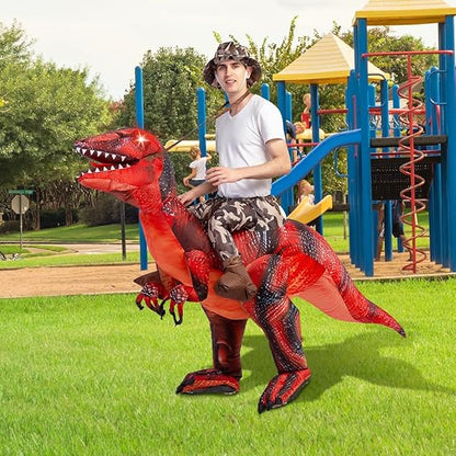 GOOSH Inflatable Costume for Adults and Children, Halloween Costumes Men Women Dinosaur Rider, Blow Up Costume for Unisex Godzilla Toy