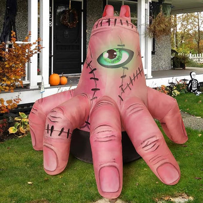 GOOSH 6 FT Halloween Inflatables Hand Outdoor Decorations Blow Up Yard Scary Giant with Built-in LEDs for Indoor Party Garden Lawn Decor