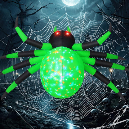 GOOSH 9FT Wide Halloween Inflatable Spider Outdoor Decorations Giant Blow Up Yard Decoration with Built-in LED for Yard Garden Party Lawn