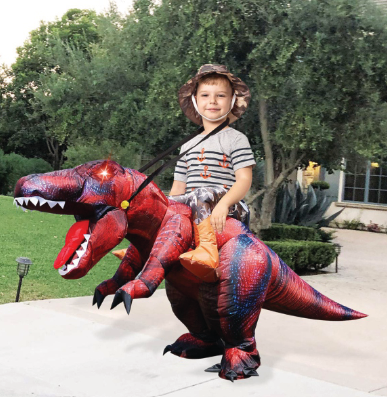 GOOSH Inflatable Costume for Adults, Halloween Costumes Men Women Dinosaur Rider, Blow Up Costume for Unisex Godzilla Toy