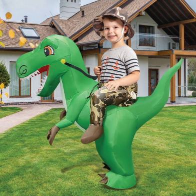 GOOSH Inflatable Costume for Adults and Kids, Halloween Costumes Men Women Dinosaur Rider, Blow Up Costume for Unisex Godzilla Toy