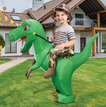 Load image into Gallery viewer, GOOSH Inflatable Costume for Adults and Kids, Halloween Costumes Men Women Dinosaur Rider, Blow Up Costume for Unisex Godzilla Toy
