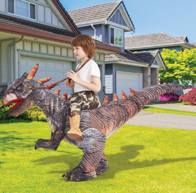 GOOSH Inflatable Dinosaur Costume Riding Stegosaurus for Kids Halloween Costumes Boys Girls Funny Blow up Costume