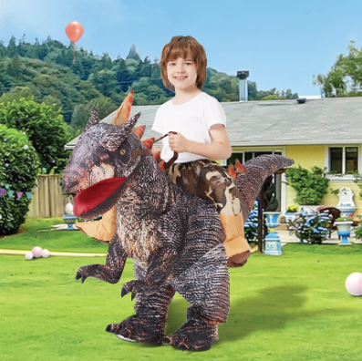 GOOSH Inflatable Dinosaur Costume Riding Stegosaurus for Kids Halloween Costumes Boys Girls Funny Blow up Costume