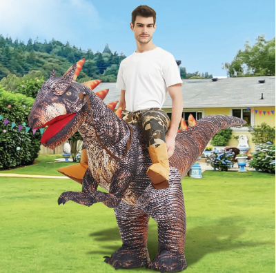 GOOSH Inflatable Dinosaur Costume Riding Stegosaurus for Kids Halloween Costumes Boys Girls Funny Blow up Costume