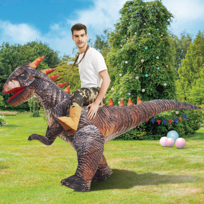 GOOSH Inflatable Dinosaur Costume Riding Stegosaurus for Kids Halloween Costumes Boys Girls Funny Blow up Costume