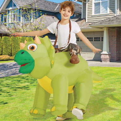 GOOSH Inflatable Dinosaur Costume Kids Triceratops Costume Halloween Dinosaur Blow up Costumes Kids Dinosaur Costumes Toddler