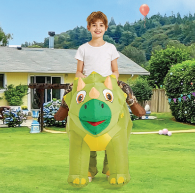 GOOSH Inflatable Dinosaur Costume Kids Triceratops Costume Halloween Dinosaur Blow up Costumes Kids Dinosaur Costumes Toddler