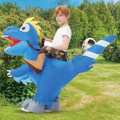 GOOSH Inflatable Costume for Adults and Kids, Halloween Costumes Men Women Dinosaur Rider