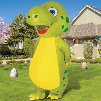 Inflatable Dinosaur Costume Covering Whole Body in Green