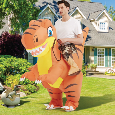 GOOSH Inflatable Dinosaur Costume Kid Size Riding Air Funny Blow up Dinosaur Costume for Halloween Cosplay Party