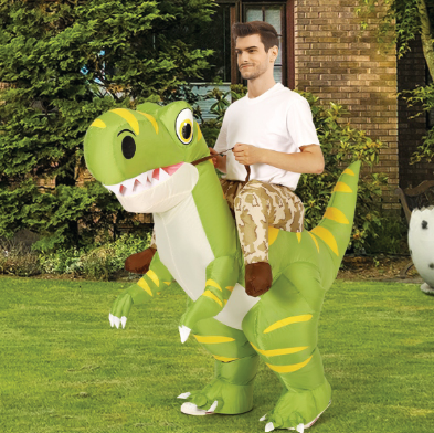 GOOSH Inflatable Dinosaur Costume for Adult Halloween Costume Women Man Funny Blow up Costume for Halloween Party Cosplay