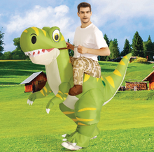 Load image into Gallery viewer, GOOSH Inflatable Dinosaur Costume for Adult Halloween Costume Women Man Funny Blow up Costume for Halloween Party Cosplay
