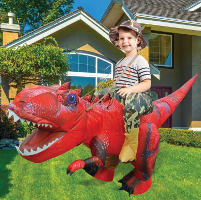 GOOSH Inflatable Dinosaur Costume for Kids Riding T Rex Funny Blow Up Boys Girls Costume for Halloween Fancy Party Cosplay
